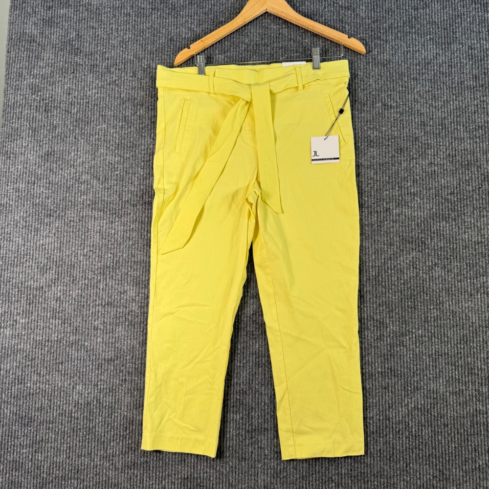 NWT Jules Leopold Womens XL Yellow Capri Pants Pull On Slim Leg‎ Stretch Cropped